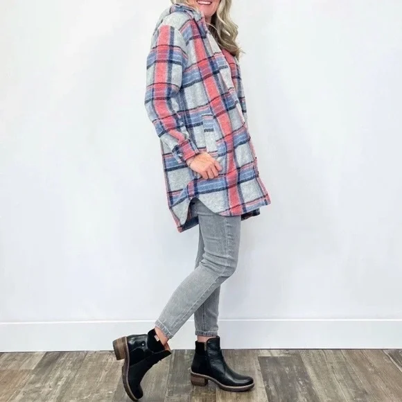 TRIBAL XL PLAID JACKET WITH REMOVABLE HOOD - Picture 5 of 14